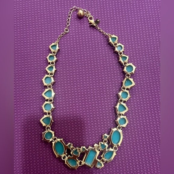 Kate Spade Stone Statement Necklace Green Turquoise. - Picture 5 of 6